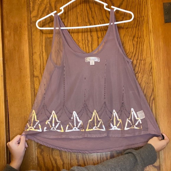 Sheer front tank top with sequin detail - Picture 2 of 3